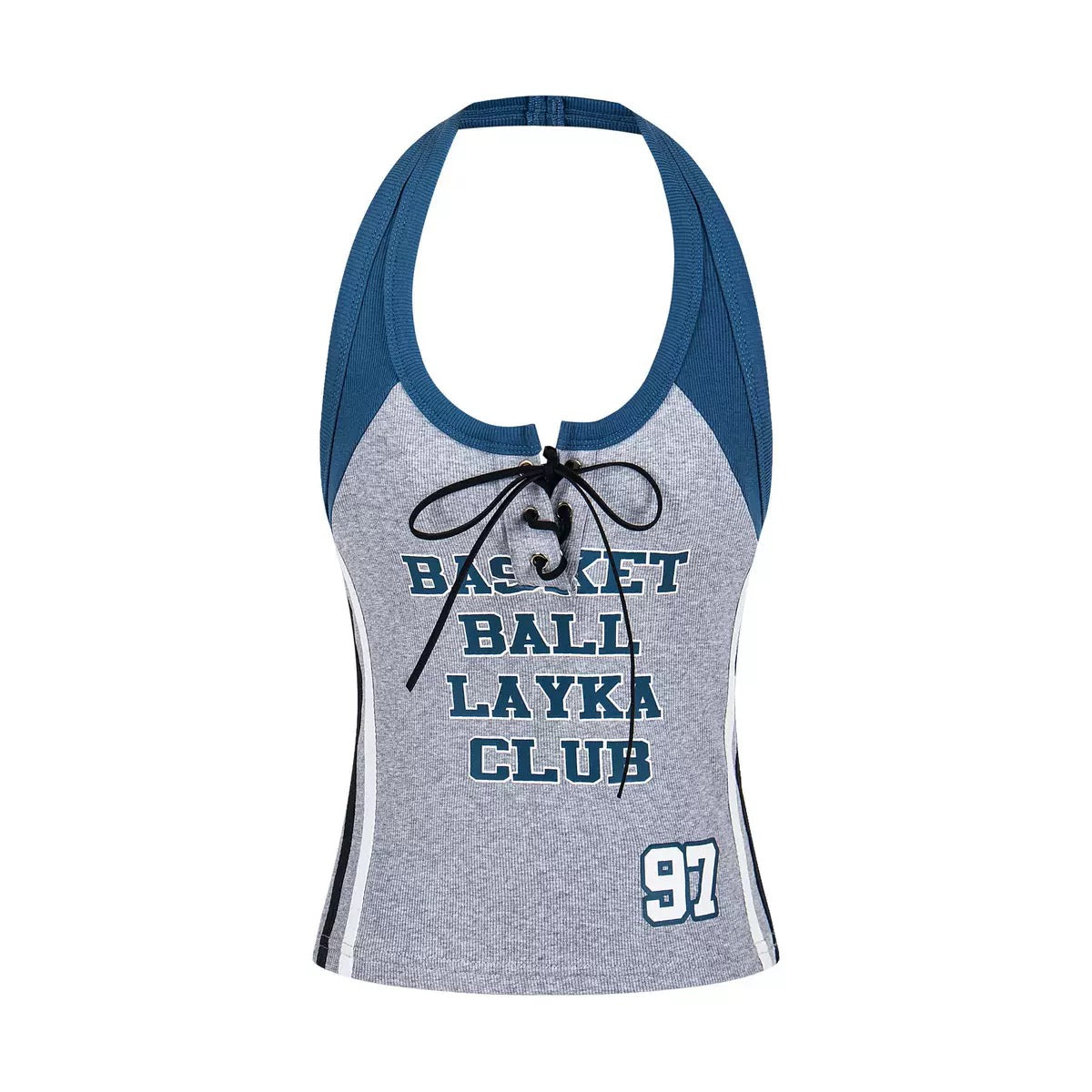 GRAZIA VIRA Women's "Basketball Layka Club" Lace-Up Halter Tank Top