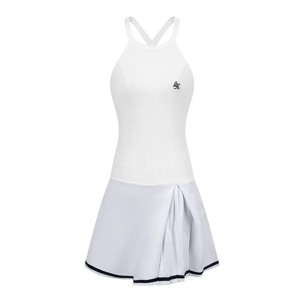 GRAZIA VIRA Women's Two-Tone Cami Mini Dress - Ribbed Top & Pleated Skirt